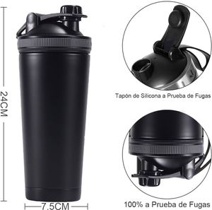 Custom Logo 25oz <b>750ml</b> Sport Double Wall Insulated Stainless Steel Protein Shaker <b>Bottle</b> Wholesale Gym Sport Shaker Cup - Product Image 2