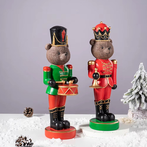 <span class=keywords><strong>Soldat</strong></span> <span class=keywords><strong>Casse</strong></span>-<span class=keywords><strong>Noisette</strong></span> Ours Brun en Polyrésine, Artisanat de Noël pour la Décoration Intérieure, 12,5 Pouces, Direct Usine - Product Image 3