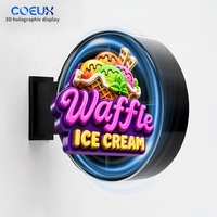 Boîte lumineuse LED holographique 3D personnalisée en acrylique pour affichage publicitaire extérieur de restaurant, boutique, devanture de magasin, panneau de logo d'entreprise