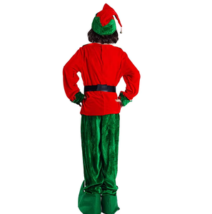 Luolan Children's Christmas <strong>Elf</strong> Princess <strong>Costume</strong> Green and Red Outfit for Boys and Girls Party Polyester S/M/L - Product Image 6