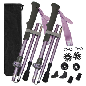 Bastones de <span class=keywords><strong>Trekking</strong></span> de Fibra de Carbono para <span class=keywords><strong>Mujer</strong></span>, 115 cm, Ligeros, Plegables, con Empuñaduras de EVA Ultraligeras - Product Image 1