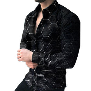 Camisa de Manga Longa para Homens, Camisa de Botão Jacquard para Casamento, Festa, Prom, Camisa de Alta Qualidade com Gola para Homens QS1215A192 - Product Image 5