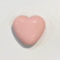 Perles en acrylique couleur unie en forme de cœur avec logo/design graphique, accessoires simples pour chaîne de téléphone DIY, perles de colle crème pour coque de téléphone
