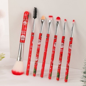 Ensemble de 7 pinceaux de <span class=keywords><strong>maquillage</strong></span> de Noël limité, avec pinceaux pour fond de teint, poudre, blush, anticernes et fards à paupières - Product Image 6