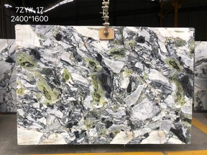 Marbre vert glacé poli à grandes dalles, design moderne, pour comptoir extérieur de villa, hôtel, appartement, intérieur, étanche, garantie 1 an - Product Image 5