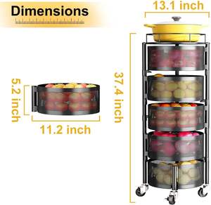 Estante de Almacenamiento para Cocina de 4 Niveles, Plegable, de Acero, Multifuncional, Blanco y Negro, Tipo Cartón, Venta al Por Mayor - Product Image 3