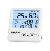 Componentes electrónicos para interiores montados en la pared Termómetro de habitación de bebé con pantalla de contador de temperatura y humedad Reloj despertador