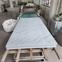 Chine prix d'usine 4x8 PVC feuille de marbre rustique panneau mural revêtement UV grain de marbre panneau rigide utilisation intérieure fonction étanche