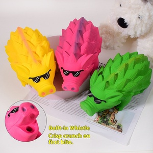 Lateks sesli evcil hayvan oyuncağı domuz güneş gözlüğü ile büyük orta köpekler için Oink ses diş taşlama temizlik köpek oyuncak - Product Image 5