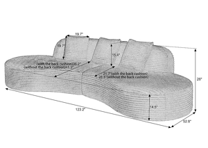 Contemporary Corduroy Modular Eco-Friendly Curved Sectional <b>Sofa</b> Set Memory Foam Upholstery-No Assembly Required Living Room - Product Image 4