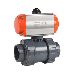 Venta Caliente de Fábrica: Válvula de Bola de Plástico PVC Roscada NPT DN80 Neumática Doble UPVC - Product Image 3