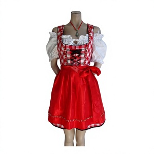 New German <b>Halloween</b> Party Cosplay Carnival Adult Echo Oktoberfest Dirndl Dress Bavarian Beer Festival Costume Cotton - Product Image 1