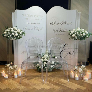 Tùy chỉnh chương thiết kế đám cưới sự kiện sân khấu nền trắng PVC vòm cuốn sách <span class=keywords><strong>Backdrop</strong></span> tường - Product Image 1