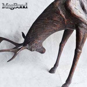 실물 크기 주조 알루미늄 싸움 사슴 사슴 동상 정원 장식 내구성 금속 조각 - Product Image 4