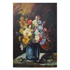 Hotel Office Decorative Painting Vintage French Impressionist Floral Still Life Oil Painting Flowers in Vases