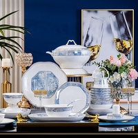 Nouveau bol et ensemble de vaisselle en porcelaine osseuse pour ménage assiette et bol en céramique haut de gamme combinaison bol et vaisselle