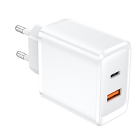 Pengisi Daya Dinding Cepat Mini Eu Plug QC3.0 dengan Port Type-C & USB (12W-100W) Desain Tahan Api untuk Ponsel