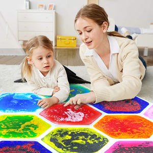 33cm Unisex Autistic Sensorial Gel Piso Lava Mat Líquido Educacional Tile alívio para o Stress & Ansiedade para 5-7 Anos - Product Image 2