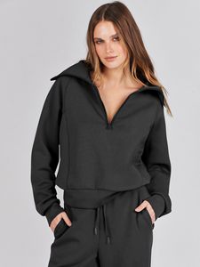 Traje deportivo informal de otoño e invierno con cremallera, sudadera de manga larga, pantalones de pierna ancha, traje de dos piezas, <span class=keywords><strong>ropa</strong></span> de mujer personalizada en línea - Product Image 6
