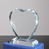 Trophée en cristal K9 vierge en forme de cœur personnalisé, gravure Laser ou impression Uv