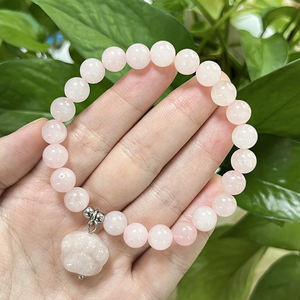 トレンディな犬の足、猫の足女性の癒しのジュエリーピンククリスタルハートビーズのストレッチブレスレットパーティーやギフトWtihカード - Product Image 3