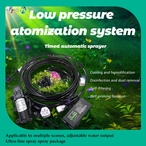 12V Low Pressure Water Atomization <strong>Spray</strong> System <strong>Set</strong>, Used for Garden Watering Irrigation, Balcony Cooling and Humidification - Product Image 2