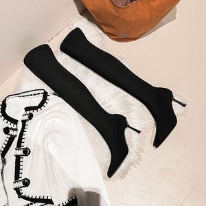 Zapatos de Mujer, Nueva Llegada, Alta Calidad, Moda, Punta Puntiaguda, Tacón de Aguja, Botas Sexys por Encima de <span class=keywords><strong>la</strong></span> Rodilla - Product Image 1