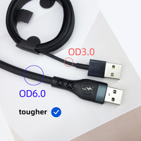 Câble de charge 6A à courant élevé, câble de charge rapide pour batterie externe, puce intelligente TPE liquide, 3 interfaces Type-C/Micro, durable