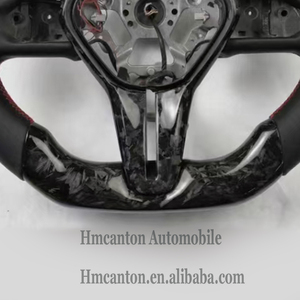 พวงมาลัยรถยนต์อินฟินิตี้ Q50 รุ่นยอดนิยม ผลิตจากหนังเรียบ คาร์บอนไฟเบอร์แบบฟอร์จ พร้อมตะเข็บสีแดง และไฟ LED - Product Image 4