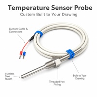 Sonde de température thermistance NTC 5K 10K 100K avec plage de -40°C à 130°C, taille 5x30mm, étanche, OEM, en acier inoxydable IP68