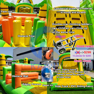 Parcours d'obstacles gonflable en PVC de haute qualité avec mur d'escalade, château gonflable extérieur avec toboggan pour enfants et adultes - Product Image 6