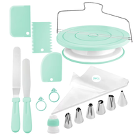 Kit de pâtisserie avec support à gâteau rotatif et poches à douille réutilisables, outil de pâtisserie pour débutants