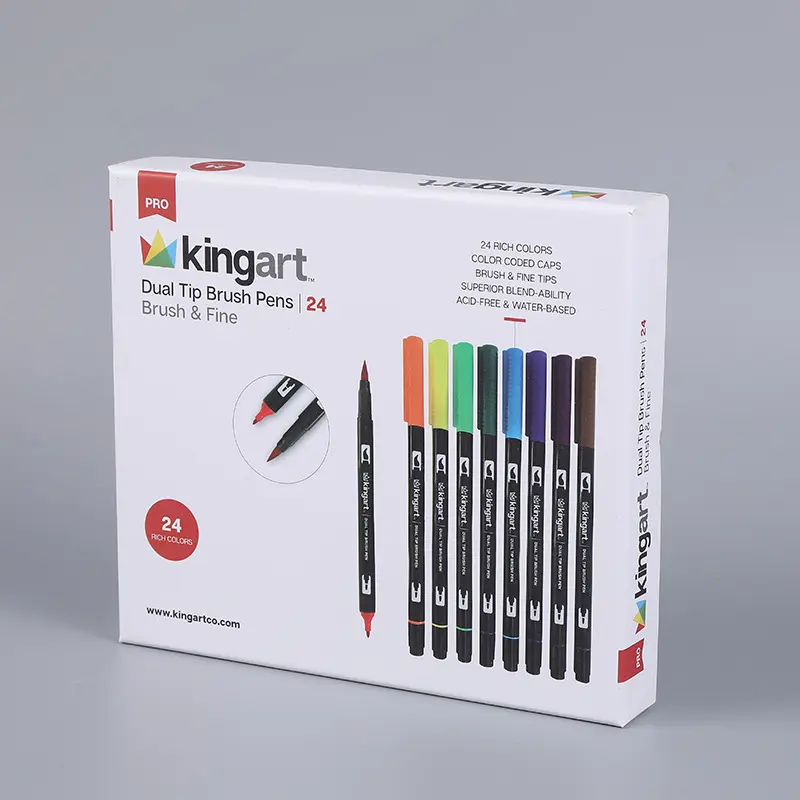 पानी के रंग का पेन मार्कर पेन चित्रकारी आपूर्ति पैकेजिंग बॉक्स कवर गत्ता पैकेजिंग उत्पाद बॉक्स