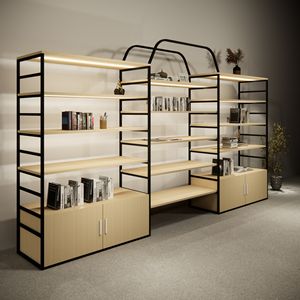 Présentoirs cosmétiques professionnels étagère de rangement en bois vitrine murale étagères de décoration intérieure personnalisées support en aluminium - Product Image 1