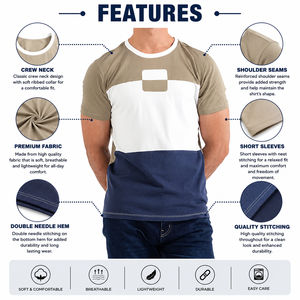 เสื้อยืดผู้ชาย แขนสั้น คอกลม ทรงปกติ ผ้าฝ้าย 100% ถักทอแบบลำลอง ดีไซน์เรียบง่าย โลโก้ด้านหน้า และสามารถสั่งทำได้ - Product Image 5