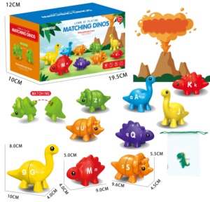 Giáo dục chất lượng cao Arabic và tiếng Anh chữ số phân loại nhận thức ghép nối phim hoạt hình đầy màu sắc Dino học tập thiết lập với túi - Product Image 1