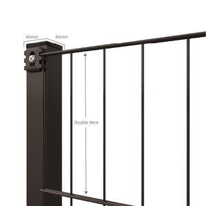 Allemagne revêtement en poudre 656 868 Twin Wire panneau de clôture en treillis métallique soudé double tige mat clôture doppelstab matten zaun anth razit - Product Image 4