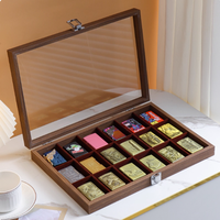 Boîte de présentation et de rangement en bois de noyer rectangulaire pour 18 briquets Zippo, idéale pour collection de briquets et chicha