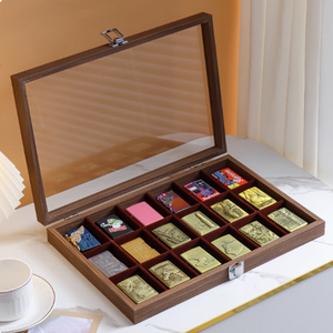 Noce in legno rettangolo di legno più leggero Display e scatola regalo 18-posizione <span class=keywords><strong>Zippo</strong></span> <span class=keywords><strong>accendino</strong></span> collezione per Shisha - Product Image 1