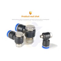Raccord pneumatique rapide Snway en cuivre nickelé, coudé à 90°, Ph8-02, pour tuyau de 6 mm, raccords hexagonaux externes 8 mm 6