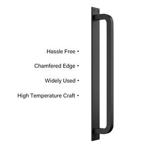 มือจับประตูแบบชนบททำมือ ขนาด 305 มม. (12 นิ้ว) สีดำ แบบเรียบ ด้ามจับยาว - Product Image 3