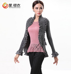 Nuevo Producto manga plisado Casual Cardigan traje de abrigo para las señoras - Product Image 2