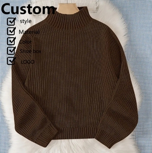 Suéter de punto de color sólido diseño clásico de cuello redondo adecuado tanto para hombres como para mujeres muy adecuado para primavera y otoño - Product Image 1