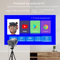 Projecteur A10 200 ANSI Android 13.0 5G WIFI 1280*720P 4K HD K5 El Proyector avec mise au point électrique et correction automatique de la distorsion trapézoïdale