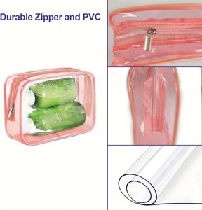 Travel <b>Toiletry</b> <b>Storage</b> Organizer Tsa Transport Approved Transparent Zipper Color Makeup Cosmetic Bag - Product Image 3