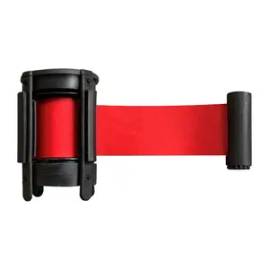 Poteau de haute qualité ligne de circulation rétractable queue barrière poteaux accessoires cassette de ceinture rétractable noire
