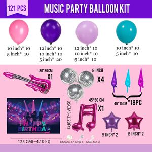 K-Pop Music with purple pink Teal <strong>Balloon</strong> Arch Kit &amp; Disco Explosion Foil <strong>Balloons</strong> for pop Movie Fans Party <strong>Prom</strong> Theme Decor - Product Image 3