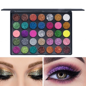 Palette de fards à paupières minéraux 35 couleurs, effet métallique, pailleté, waterproof, lumineux, pour maquillage des yeux - Product Image 4