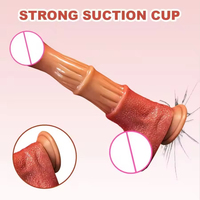 Dildo réaliste en forme de cheval - Dildo de 9,6 pouces avec 10 fréquences de vibration et mode télescopique, base à ventouse épaisse