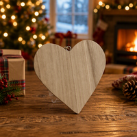 Ornements suspendus en bois en forme de cœur personnalisés, tranches de bois naturel pour arbre de Noël, fête de Noël, décoration de la maison